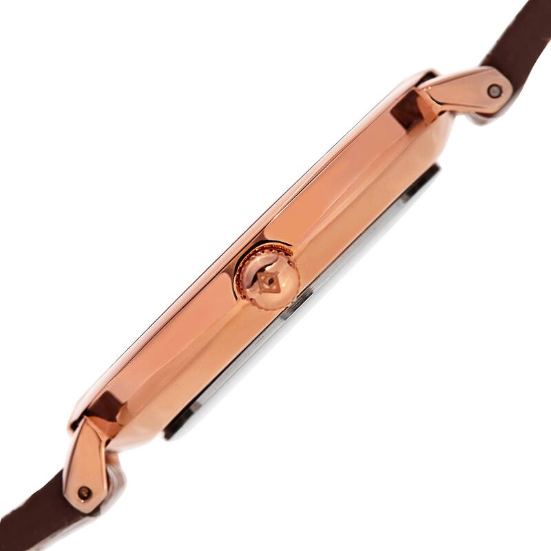 Akribos XXIV Women's Quartz Swarovski Crystal Double Wrap Leather Lizard Strap Watch
