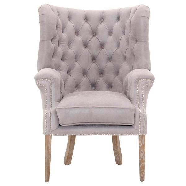 Shop Gray Manor Zachary Grey Wood And Leather Club Chair Free