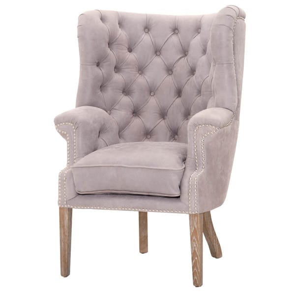 Shop Gray Manor Zachary Grey Wood And Leather Club Chair Free