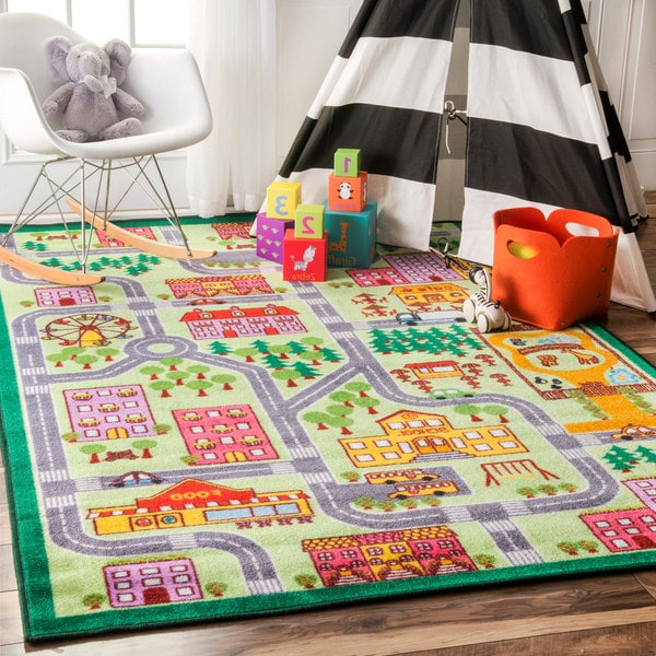 Nuloom Multi Playtime City Street Map Educational Kids Area Rug On Sale Overstock