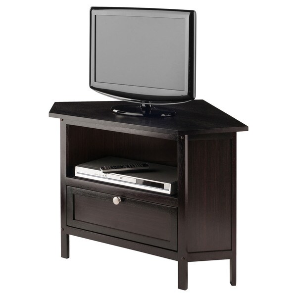 Winsome Zena Espresso Wood Corner TV Stand - 18848407 - Overstock.com 