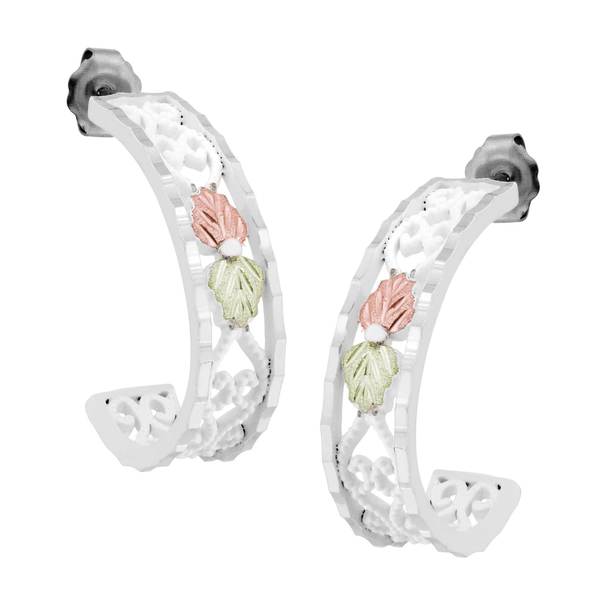 Black Hills Gold White Semi Hoop Earrings Free Shipping Today Black Hills Gold White Semi Hoop Earrings