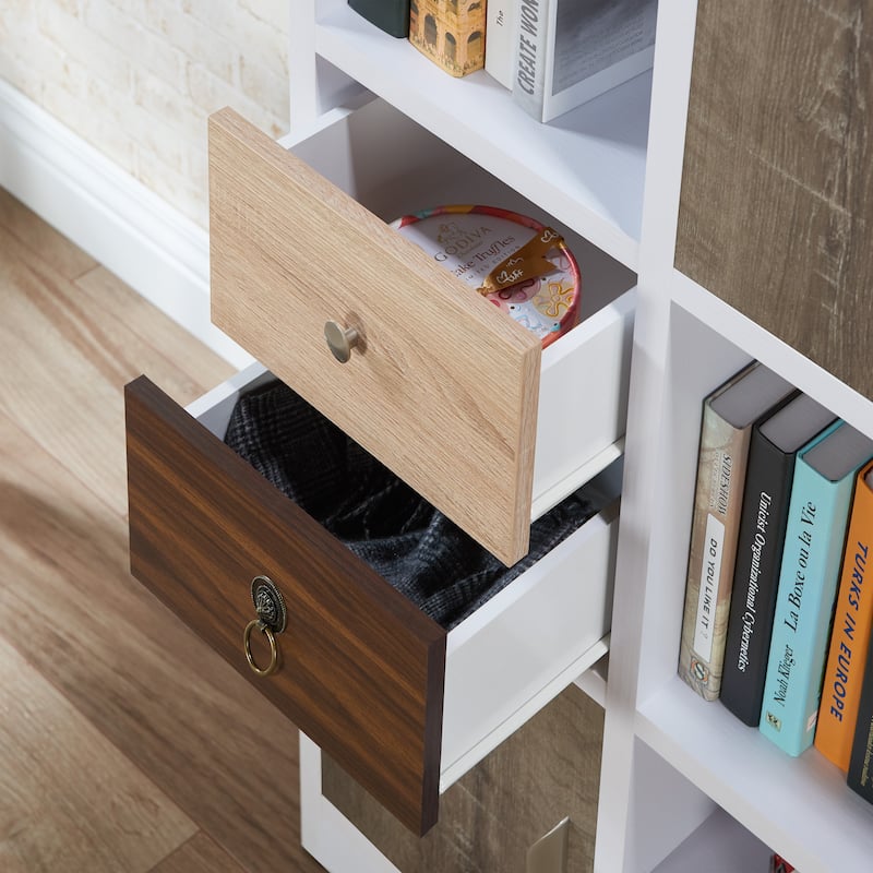Arla Contemporary White 6-Shelf Staircase Bookcase by Furniture of America