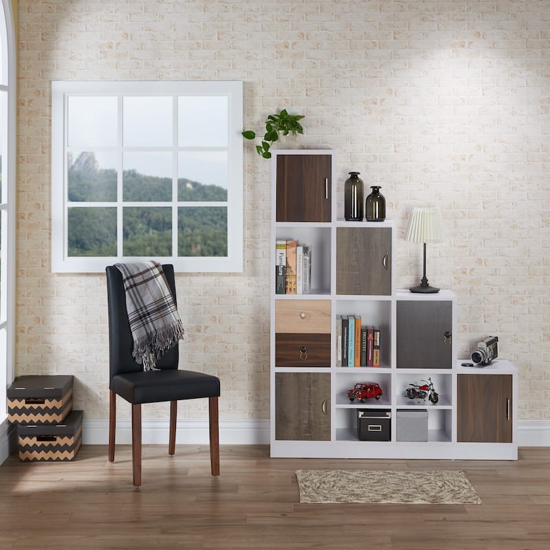 Arla Contemporary White 6-Shelf Staircase Bookcase by Furniture of America
