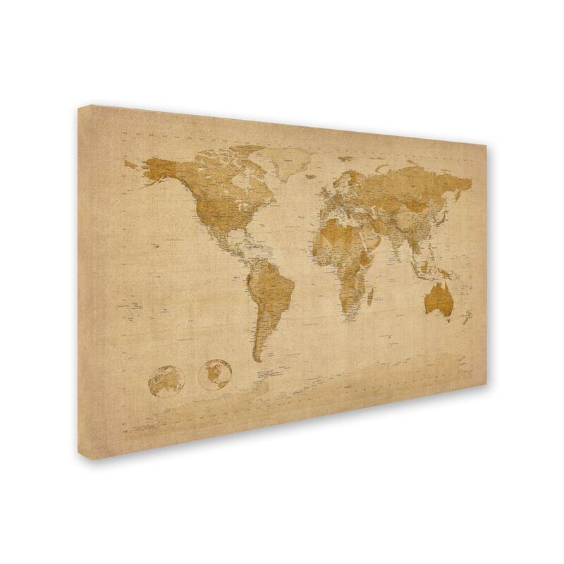 Michael Tompsett 'Antique World Map' Canvas Wall Art Bed Bath