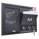 preview thumbnail 2 of 2, Black Wood Wall Organization Pocket Board With Chalkboard and Key Hooks