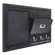 preview thumbnail 3 of 2, Black Wood Wall Organization Pocket Board With Chalkboard and Key Hooks