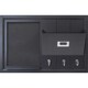 preview thumbnail 1 of 2, Black Wood Wall Organization Pocket Board With Chalkboard and Key Hooks