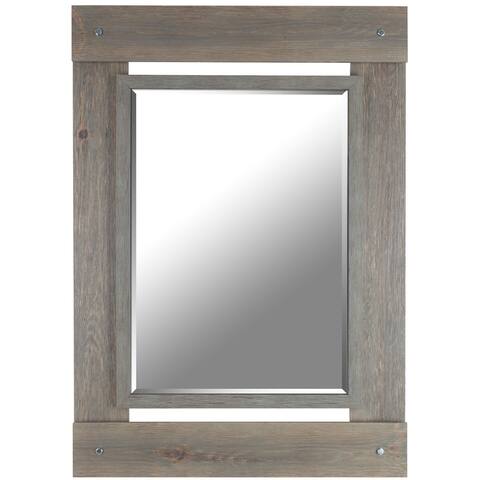 Hobbitholeco. 30x43 Grey Wash Beveled Mirror (Inner mirror 20X28)