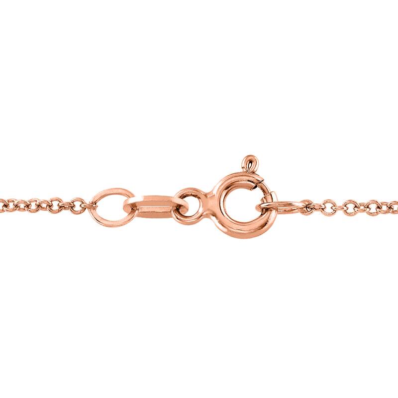 Annello by Kobelli 14k Rose Gold 1 Carat Round Black Diamond Solitaire Bezel Pendant and Detachable Chain
