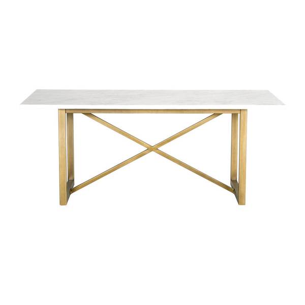 Gray Manor Autumn White Marble Dining Table  Free Shipping Today 