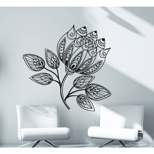 Mandala Namaste Lotus Flower Indian Wall Art Sticker Decal Overstock