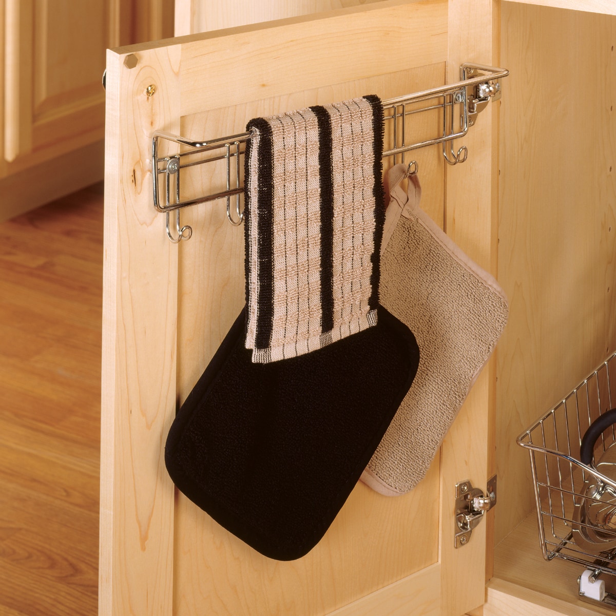 2 Pack Kitchen Towel Holder - Over Cabinet Towel Bar Rack - 14 Stainless  Steel Towel Rack Inside Cabinet Drawer for Bathroom and Kitchen (Large) 