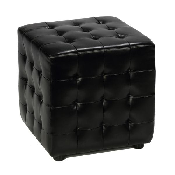 Cube Leather Ottoman cortesi home izzo black bonded leather tufted cube ottoman Cube Leather Ottoman cortesi home izzo black bonded leather tufted cube ottoman
