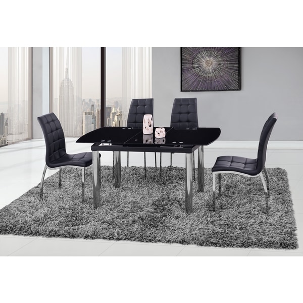 Global Furniture Black Silver Gl Chrome Dining Table Global Furniture Black Silver Gl Chrome Dining Table Free Shipping Today 11967365
