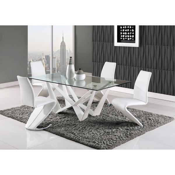 High gloss white discount dining table sets