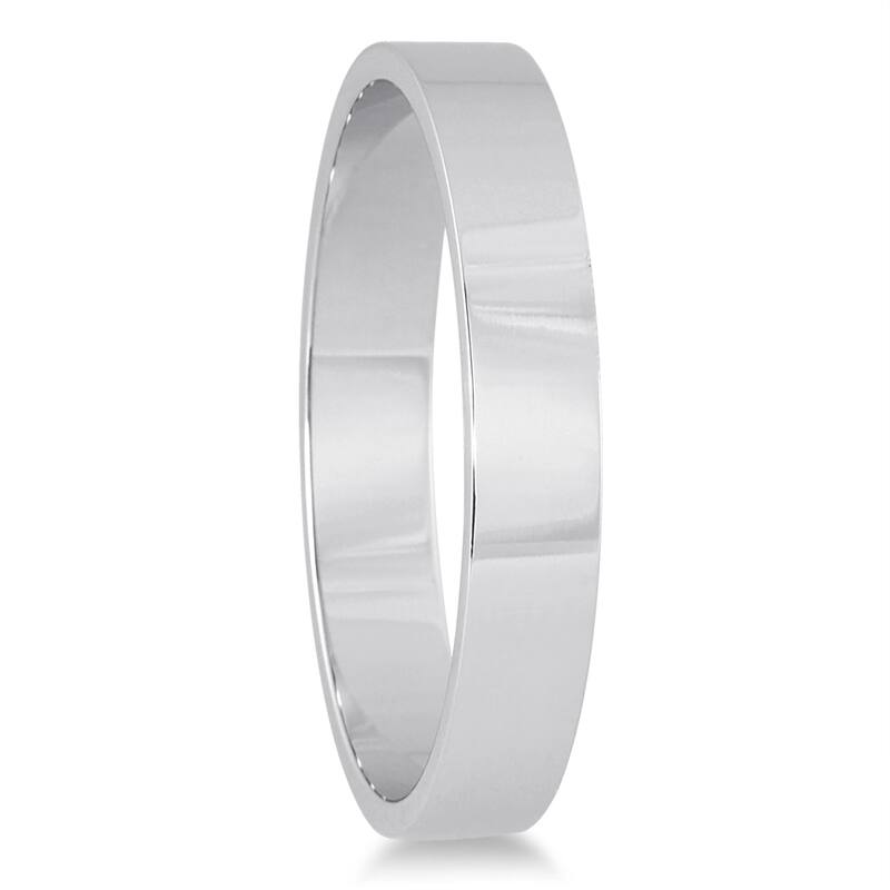 Marquee Jewels 10k White Gold 3-millimeter Flat Comfort-fit Wedding Band