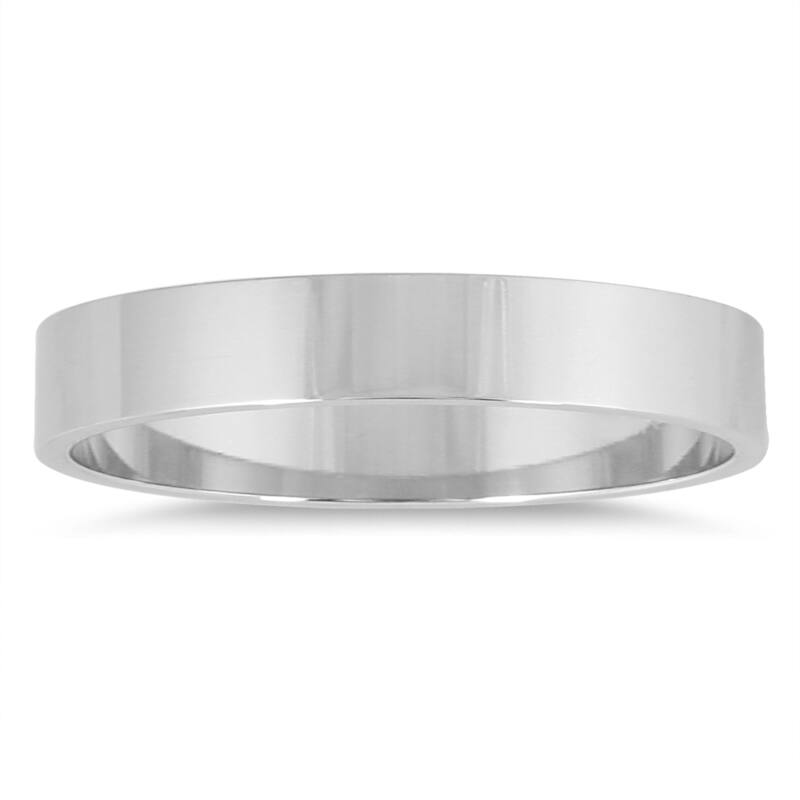 Marquee Jewels 10k White Gold 3-millimeter Flat Comfort-fit Wedding Band - 4 - White