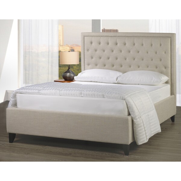 Shop Niobe Beige Linen Bed - Free Shipping Today - Overstock.com - 11967507