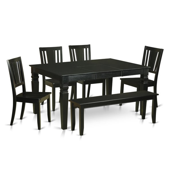 Shop WEDU6DBLK Black Rubberwood Kitchen Table with 4 Chairs