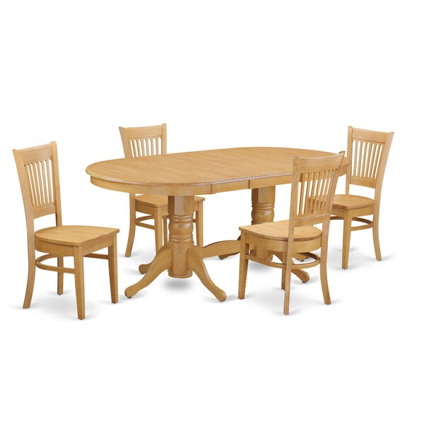 Vancouver Vanc5 Oak Rubberwood Dining Table With Leaf And 4 Vancouver Vanc5 Oak Rubberwood Dining Table With Leaf And 4 Chairs Free Shipping Today 11967615