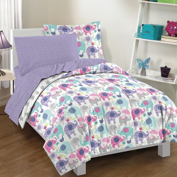 Dream Factory Elley Elephant 7-piece Bed in a Bag with Sheet Set
