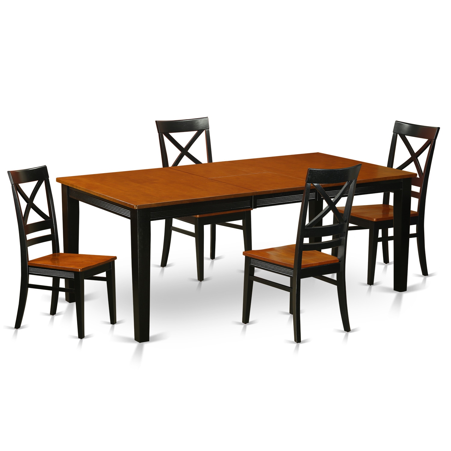 quincy rubberwood 5piece dining table set  dining table and 4 dining room  chairs