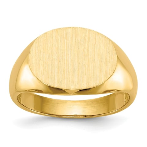 Versil Men's 14 Karat Gold Tapered Signet Ring