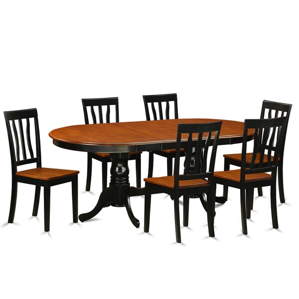 Black/Cherry Rubberwood Dining Table with 6 Chairs Free Shipping