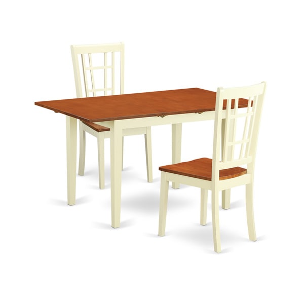 Cherry Cream Finish Rubberwood Dining Table With 2 Cherry Cream Finish Rubberwood Dining Table With 2 Chairs Free Shipping Today 11967755