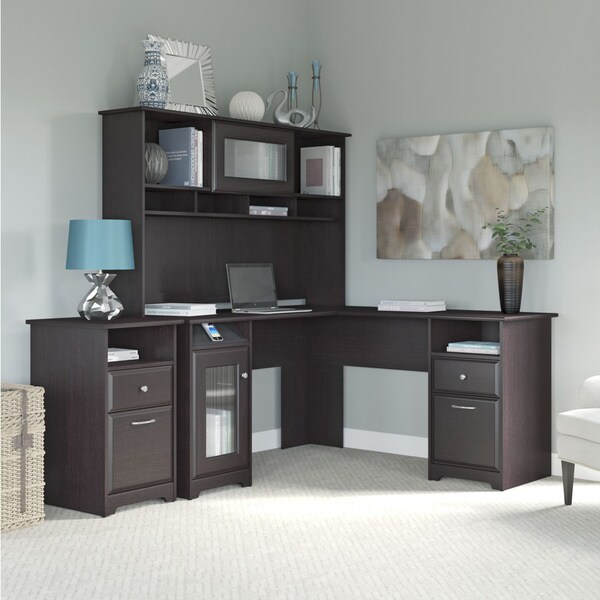 Shop Copper Grove Daintree Espresso Oak Lshaped Desk, Hutch, and 2