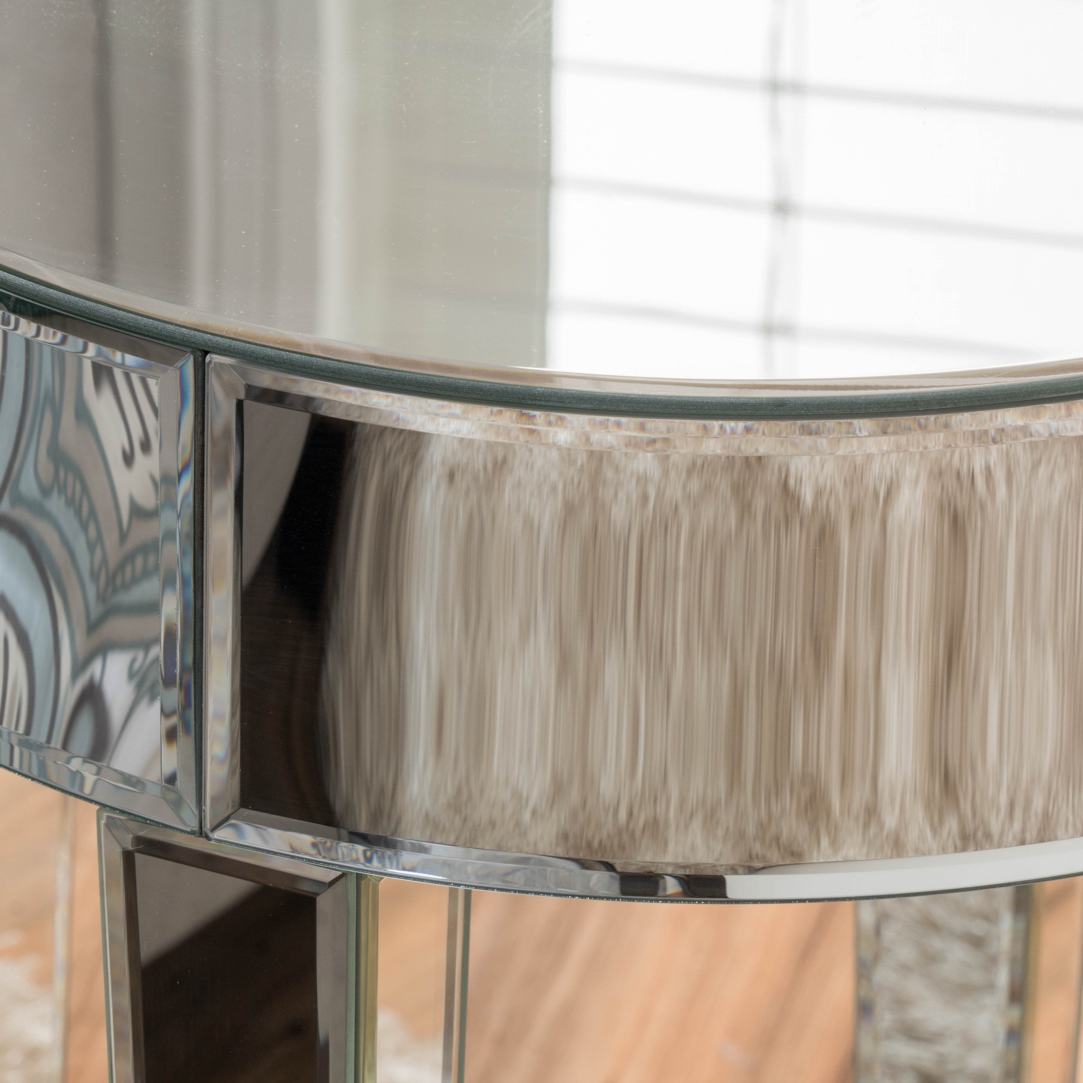 normandie mirrored round end table by christopher knight home