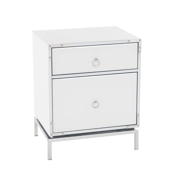 Shop Bansollo Two Drawer Mirrored End Table By Christopher Knight