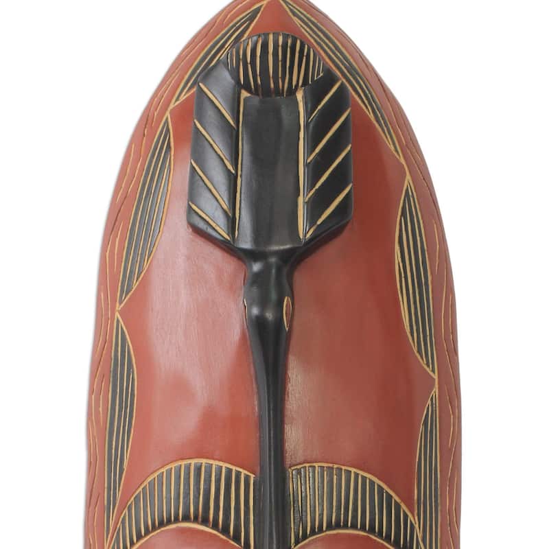 Handcrafted Sese Wood 'Royal Akan' Mask (Ghana)