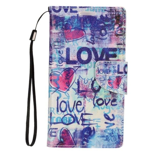 Insten Colorful Love Leather Case Cover Lanyard with Stand/ Wallet Flap Pouch/ Photo Display For Samsung Galaxy S7 Edge