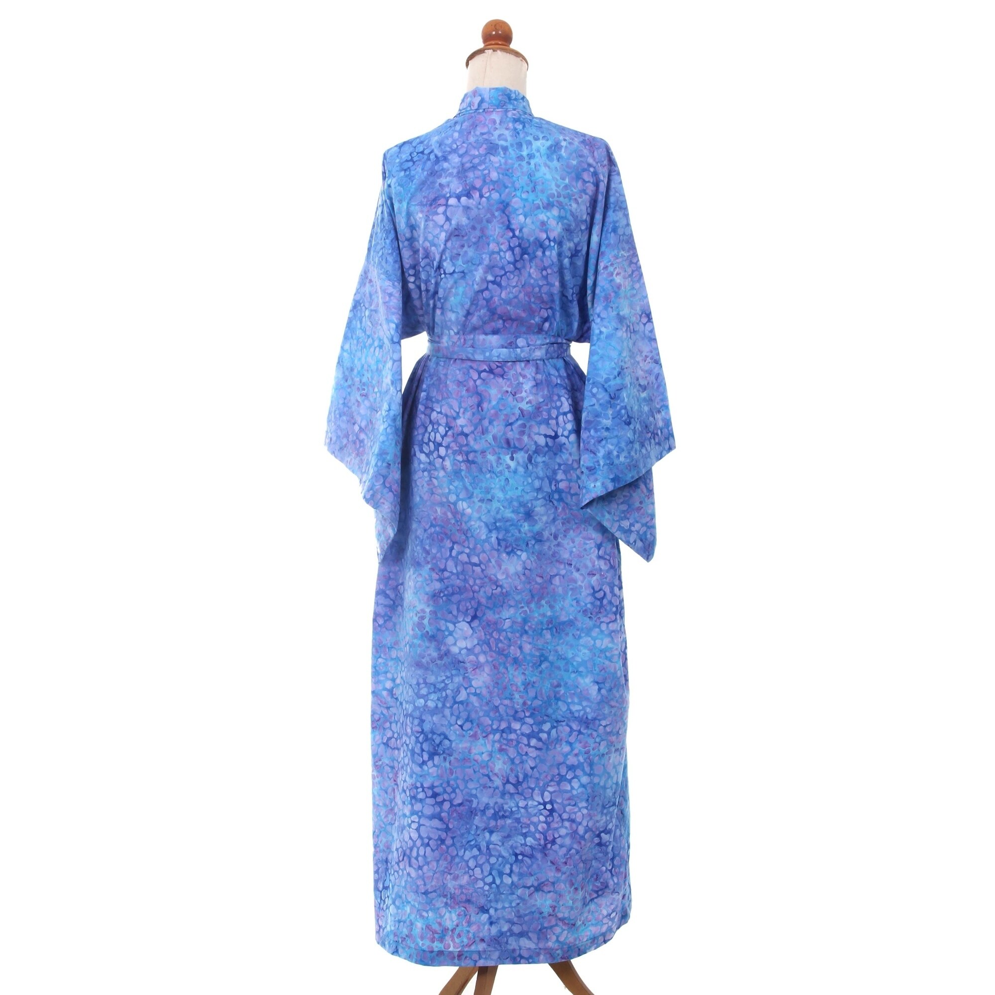 Made in Portugal batik robe 100/% cotton luxury high quality super soft authentic batik wear like a kimono or dress belted tie front mid calf