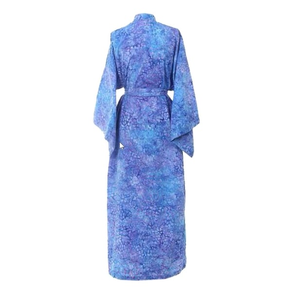 Handmade Cotton 'Rushing River' Batik Robe (Indonesia)
