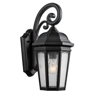 Kichler Lighting Courtyard Collection 1-light Textured Black Outdoor Wall Lantern