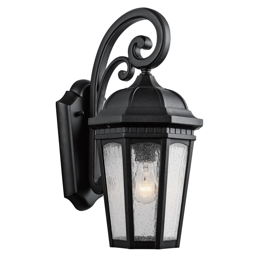Kichler Lighting Courtyard Collection 1-light Textured Black Outdoor Wall Lantern