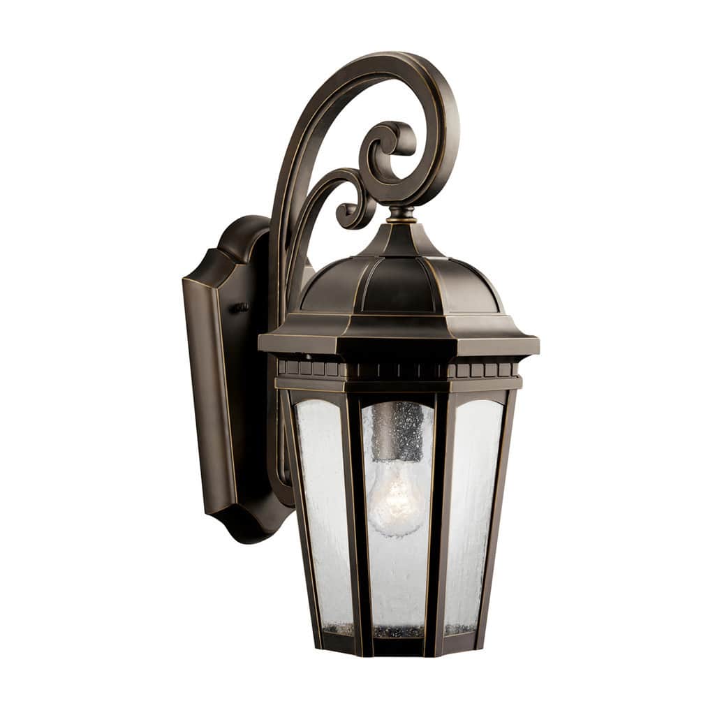 Kichler Lighting Courtyard Collection 1-light Rubbed Bronze Outdoor Wall Lantern
