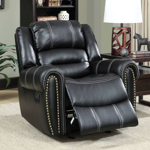 Furniture of America Mupa Contemporary Black Manual Recliner