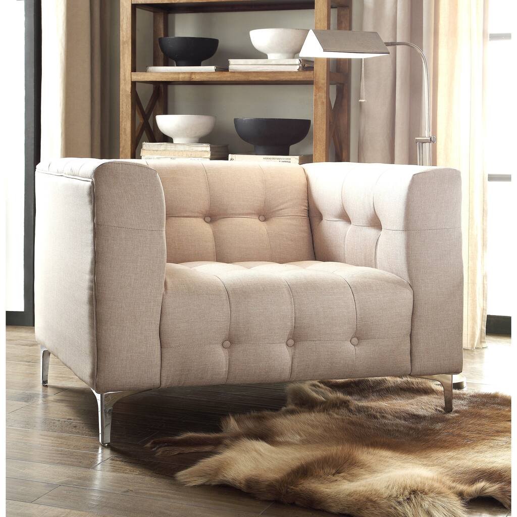 Chic Home Capone Tufted Linen Club Chair