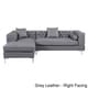 preview thumbnail 89 of 100, Chic Home Monet Button-tufted Sectional Sofa Grey - Right Facing - Faux Leather