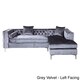 preview thumbnail 92 of 100, Chic Home Monet Button-tufted Sectional Sofa Grey - Left Facing - Velvet