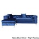 preview thumbnail 93 of 100, Chic Home Monet Button-tufted Sectional Sofa Navy - Right Facing - Velvet