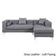 preview thumbnail 90 of 100, Chic Home Monet Button-tufted Sectional Sofa Navy - Left Facing - Faux Leather