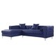 preview thumbnail 10 of 100, Chic Home Monet Button-tufted Sectional Sofa Left Facing, Navy Blue Faux Leather