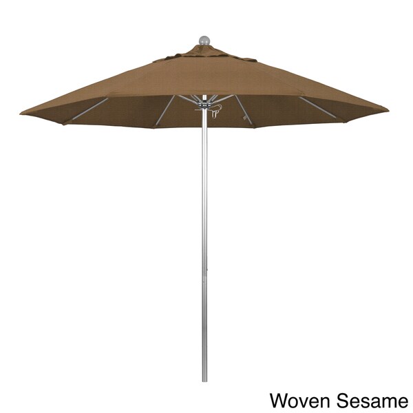 California Umbrella 9' Round Aluminum Pole Fiberglass Rib Umbrella Crank Open, 