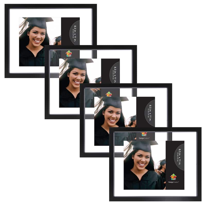 Black Wood Gallery Document Frame (Pack of 4)