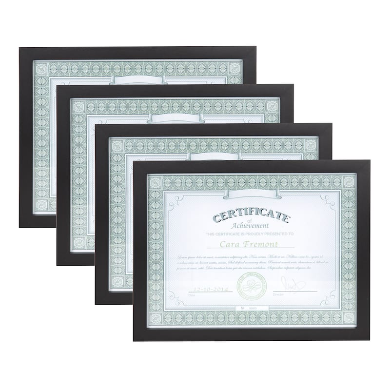 Black Wood Gallery Document Frame (Pack of 4)